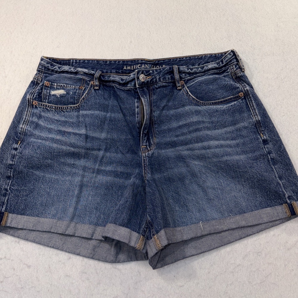 American Eagle Outfitters Tomgirl Jean Shorts Womens 18 Blue Denim Distressed